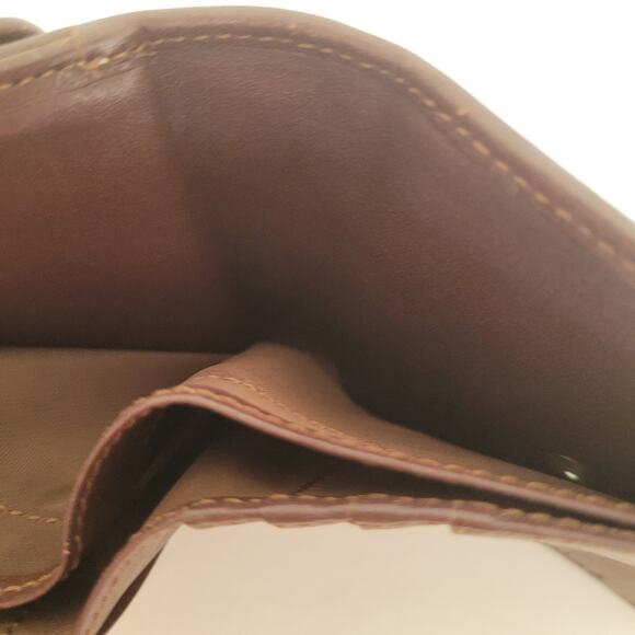 Chloe Canvas Leather Bifold Wallet Tan Brown Compact Bifold Small Box - Picture 5 of 10